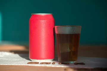 red soda can