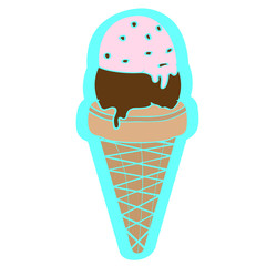 Isolated ice cream cone. Vector illustration design