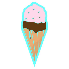 Isolated ice cream cone. Vector illustration design