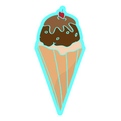 Isolated ice cream cone. Vector illustration design
