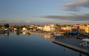 Keramoti, Greece port with boats, promenade view, tavernas, cafe and restaurants