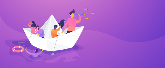 Business leadership, managing skills, leadership training plan concept. Vector banner template for social media with text copy space and infographic concept illustration.