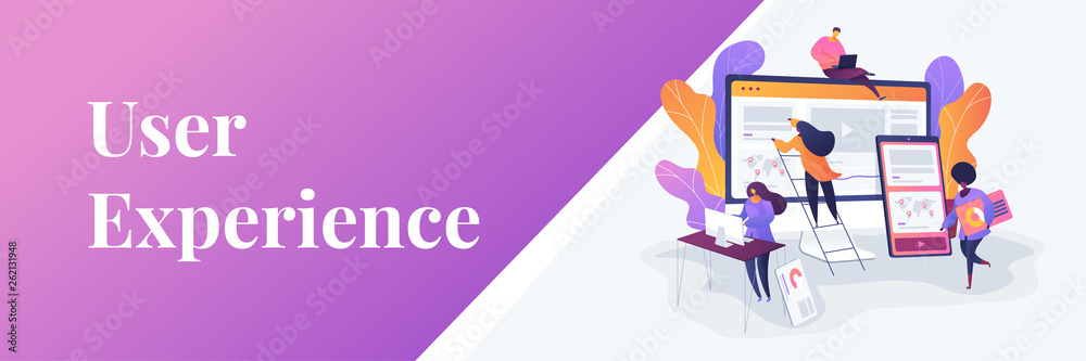 Poster web design, user interface ui and user experience ux content organization. web design development co