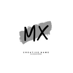 M X MX Initial logo template vector