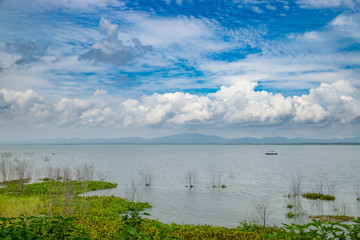 Landscape of Lam ta khong dam in southeastern of Thailand 