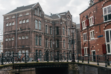 Fototapeta na wymiar Classical european architecture. Cityscape of Amsterdam, Holland