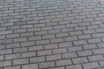 Grungy but stylish and cozy paving stone in perspective. Classical European architecture street design