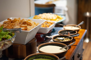 restaurant buffet with salad