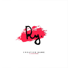 R Y RY Initial logo template vector
