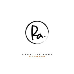 R A RA Initial logo template vector