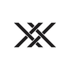 letters x linked geometric line logo vector