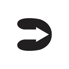 letter d arrow motion logo vector