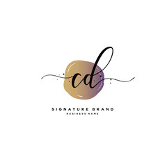 C D CD Initial letter handwriting and  signature logo.