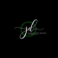 J D JD Initial letter handwriting and  signature logo.