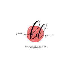 K D KD Initial letter handwriting and  signature logo.