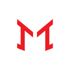 letter mt simple geometric logo vector