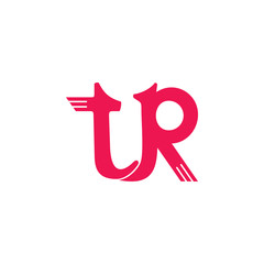 letters tr simple linked geometric logo vector