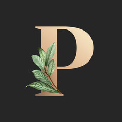 Botanical font letter P