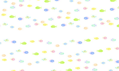 小魚模様　白背景