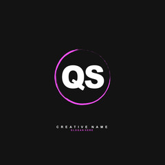 Q S QS Initial logo template vector