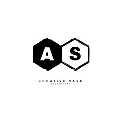 A S AS Initial logo template vector