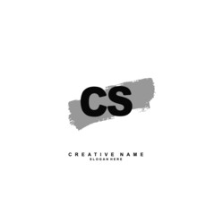 C S CS Initial logo template vector