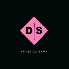 D S DS Initial logo template vector