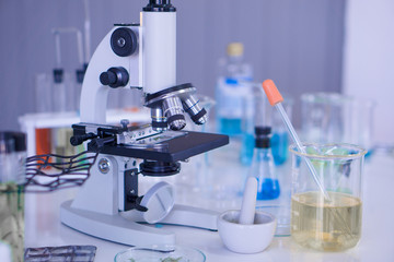 Microscope and tool on the lab