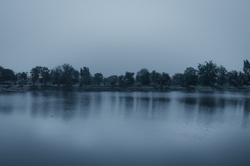 lake in the fog