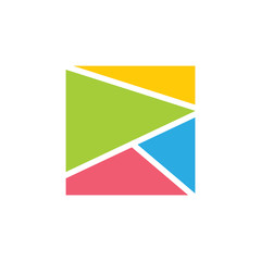 Obraz premium colorful triangle geometric square logo vector