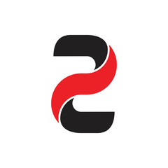 letter z twist 3d geometric logo vector