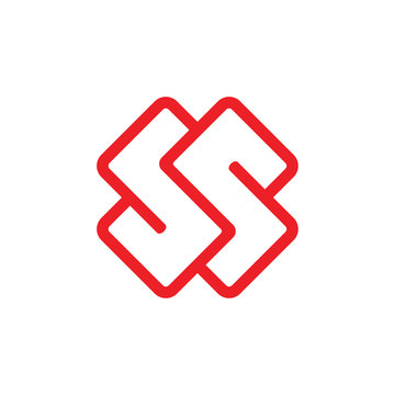 letters ss square thin line geometric logo vector