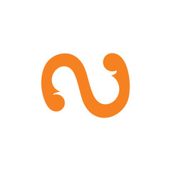 Fototapeta premium letter n simple curves logo vector