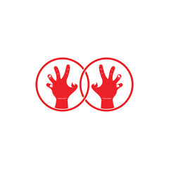 Fototapeta na wymiar linked grunge violence scary hand symbol decoration vector