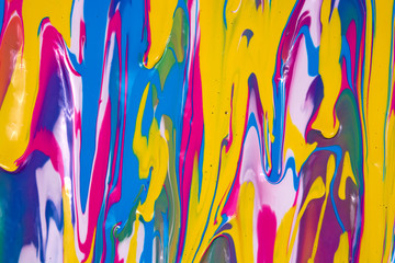 stains of multi-colored paint close-up