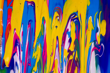 stains of multi-colored paint close-up
