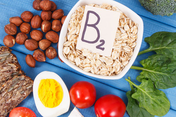 Nutritious ingredients containing vitamin B2, natural minerals and fiber, healthy nutrition