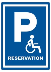 road sign for passenger car parking, reserved place for the disabled, vector icon