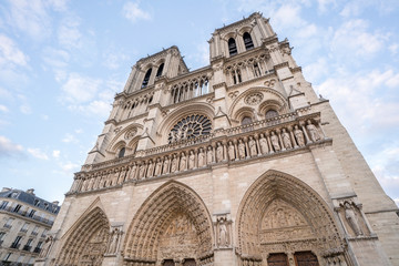 View of Notre Dame Cathedral in Paris France