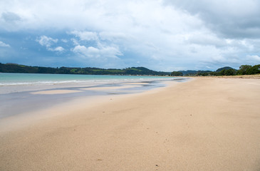 Empty and deserted beach without  a single person