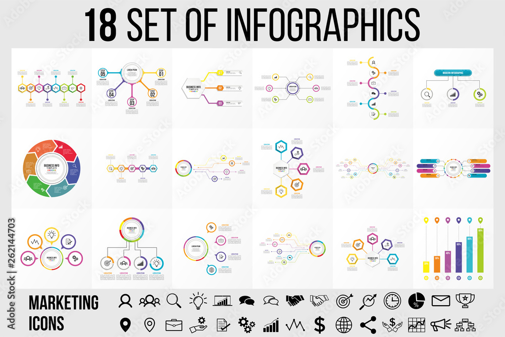 Poster vector infographic template design with options and steps. business data visualization timeline with