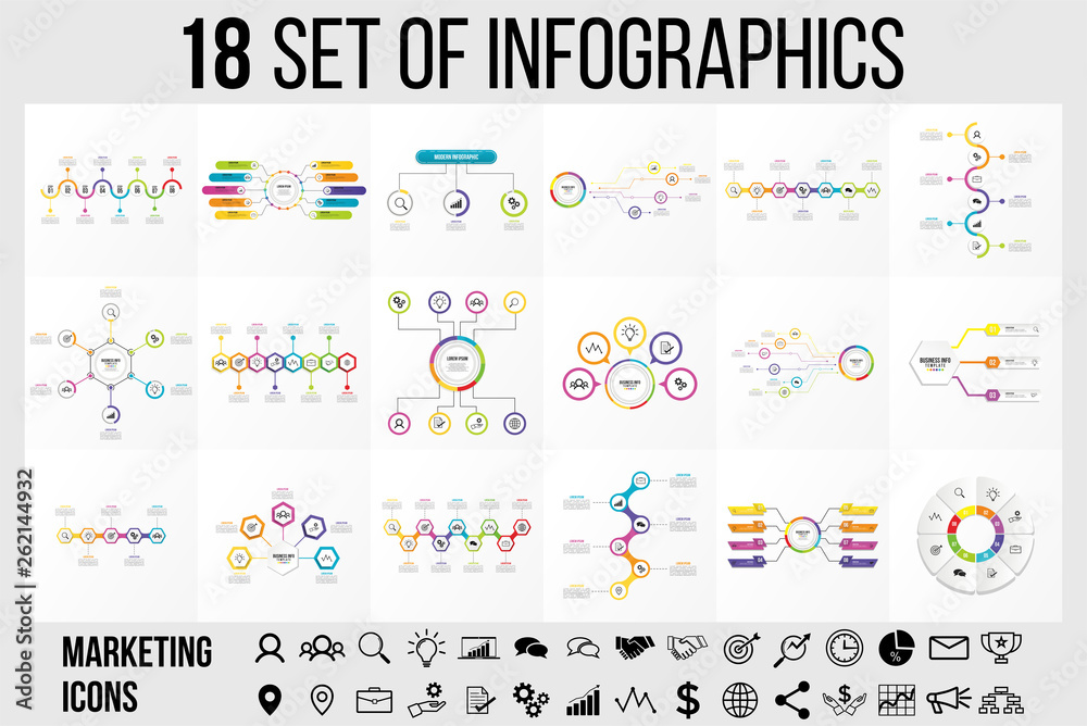 Poster vector infographic template design with options and steps. business data visualization timeline with