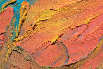 strokes of multi-colored paint close-up