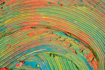 strokes of multi-colored paint close-up