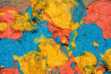 strokes of multi-colored paint close-up