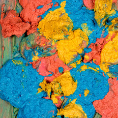 strokes of multi-colored paint close-up