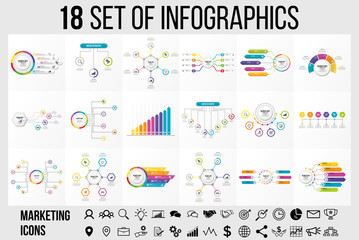 Vector Infographic Template Design with Options and steps. Business Data Visualization Timeline with Marketing Icons most useful can be used for presentation, diagrams, annual reports, workflow layout