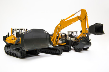 heavy excavator. Construction machinery on a white background