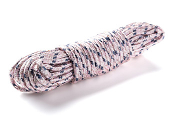 beige color tied rope on a white background