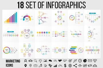 Vector Infographic Template Design with Options and steps. Business Data Visualization Timeline with Marketing Icons most useful can be used for presentation, diagrams, annual reports, workflow layout